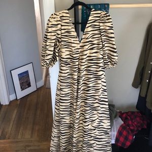 Ganni Printed Cotton Poplin Maxi Dress